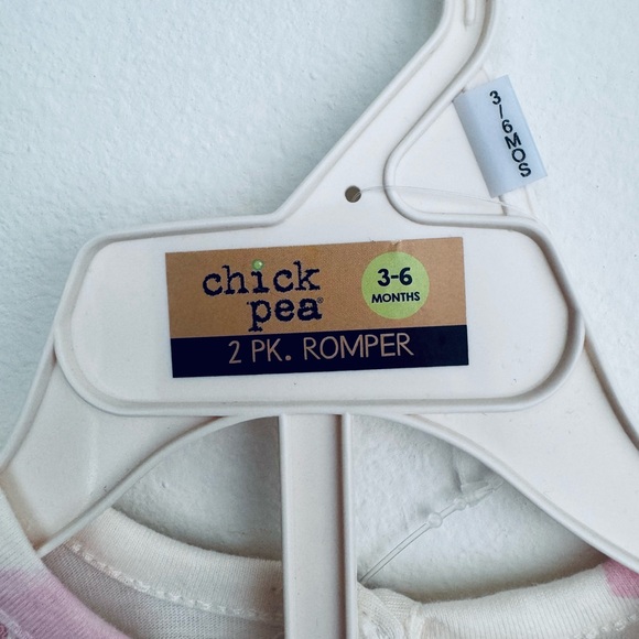 Chick Pea 2 Piece Set Rompers Summer Pink/Ice Cream Cones Size 3-6 Months NWT - Picture 12 of 15